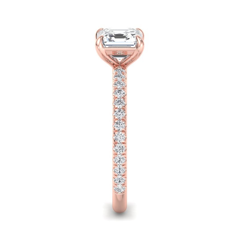 Rose Gold Luxe Gala Solitaire & 1ct Asscher Lab Grown Diamond Center