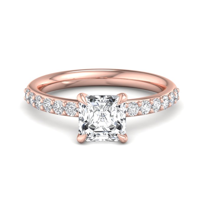 Rose Gold Mini Hannah (1/5ctw) & 1ct Asscher Lab Grown Diamond Center