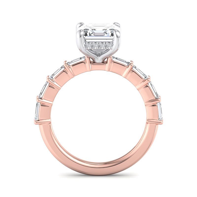 Rose Gold Sydney (1-1/5ctw) & 1ct Asscher Lab Grown Diamond Center
