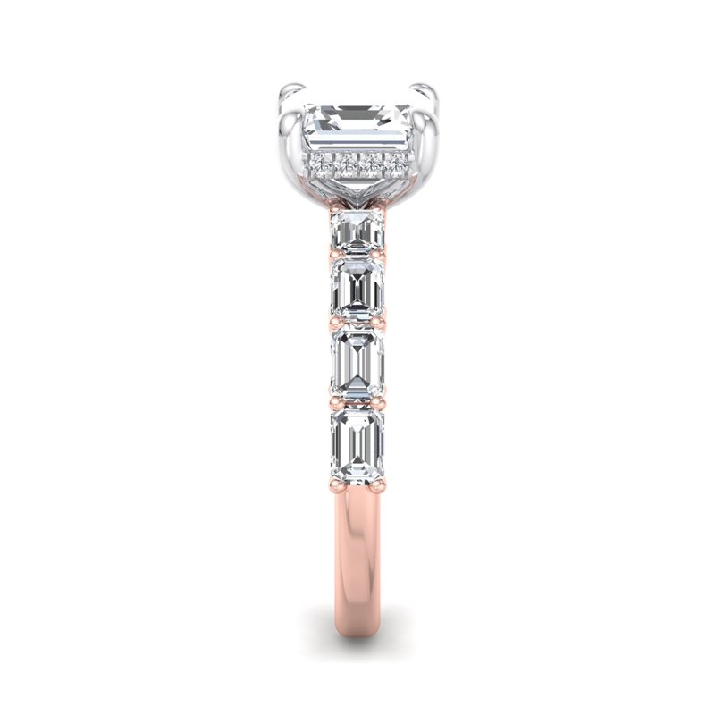 Rose Gold Sydney (1-1/5ctw) & 1ct Asscher Lab Grown Diamond Center