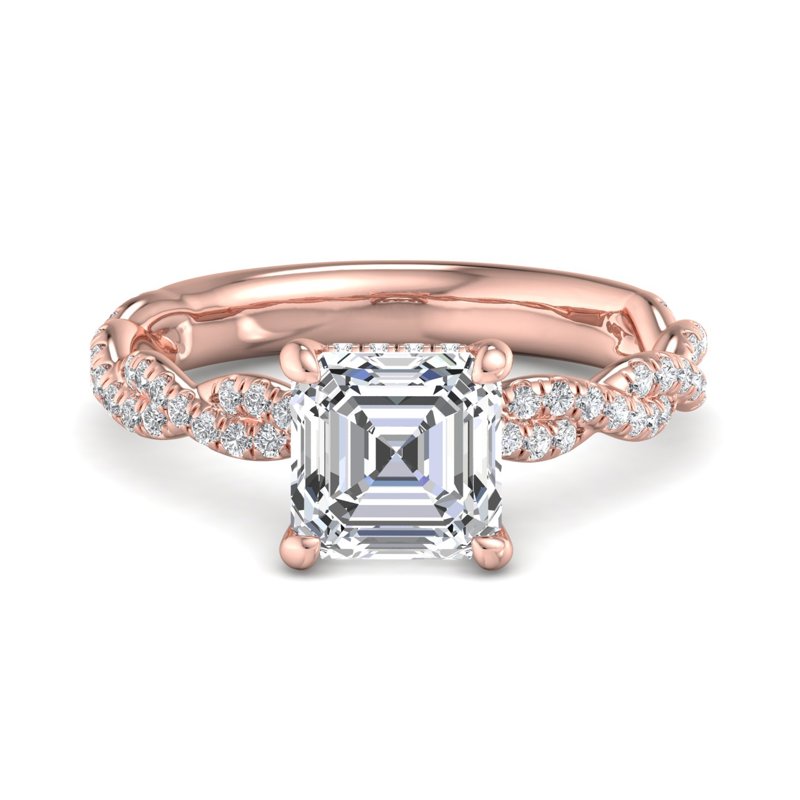 Rose Gold Gracie Hidden & 1ct Asscher Lab Grown Diamond Center
