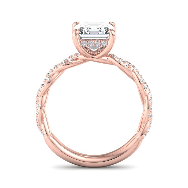 Rose Gold Gracie Hidden & 1ct Asscher Lab Grown Diamond Center