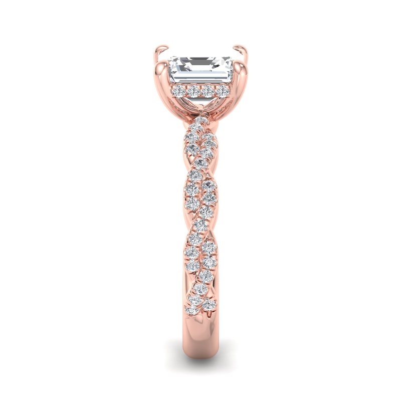 Rose Gold Gracie Hidden & 1ct Asscher Lab Grown Diamond Center