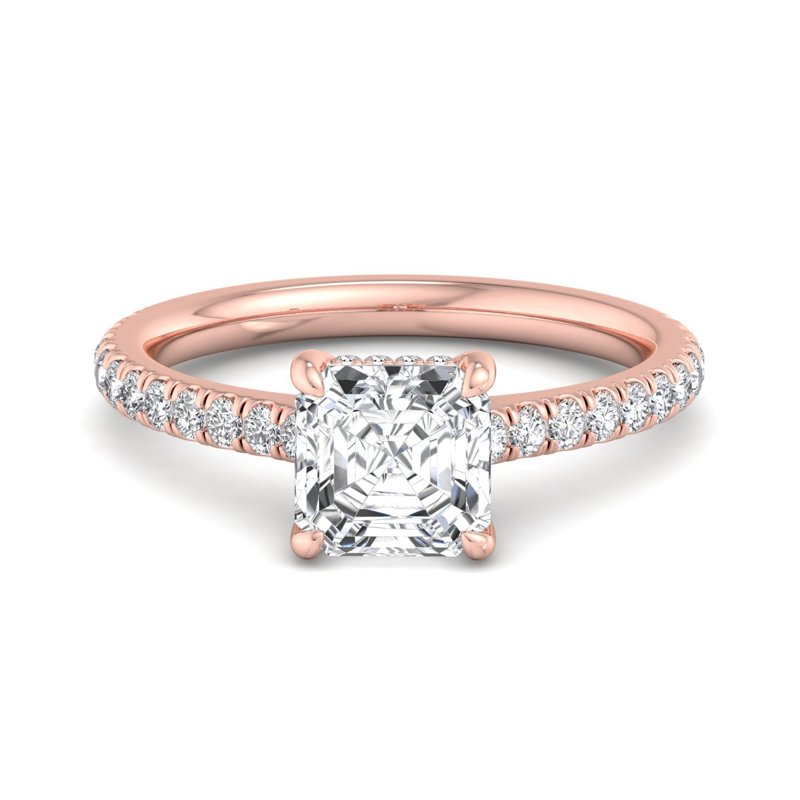 Rose Gold Luxury Alerie & 1ct Asscher Lab Grown Diamond Center