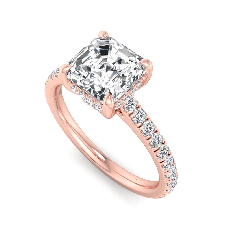 Rose Gold Luxury Alerie & 1ct Asscher Lab Grown Diamond Center