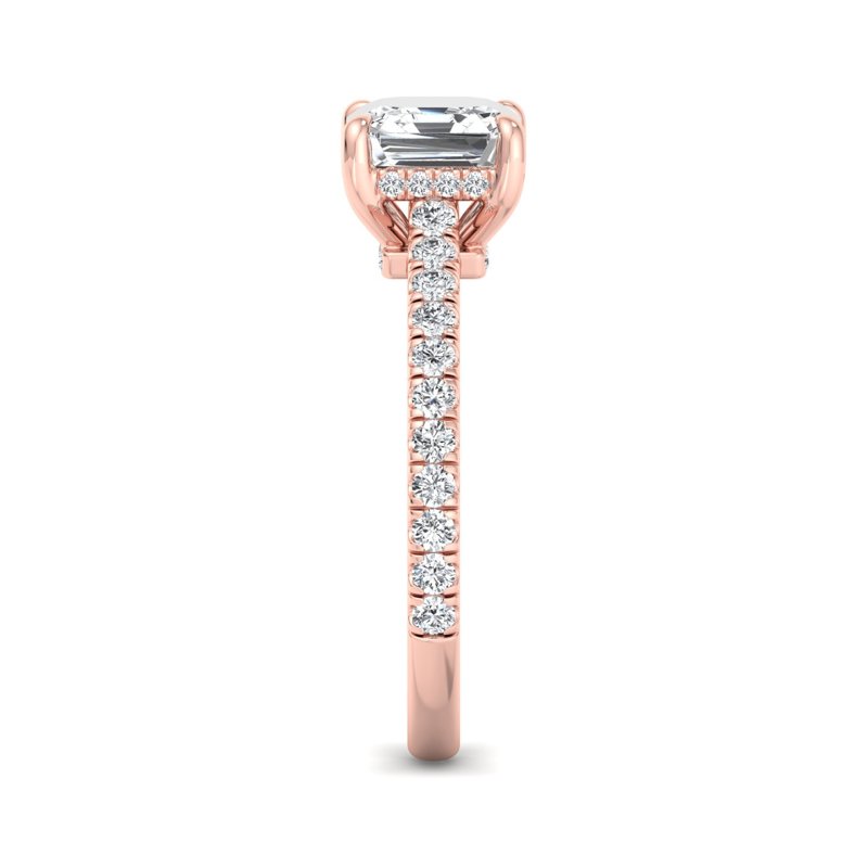 Rose Gold Luxury Alerie & 1ct Asscher Lab Grown Diamond Center