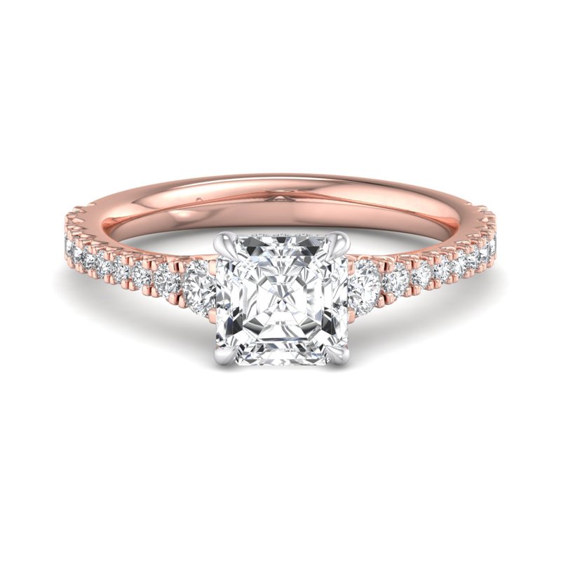 Rose Gold Isla Hidden (3/8ctw) & 1ct Asscher Lab Grown Diamond Center