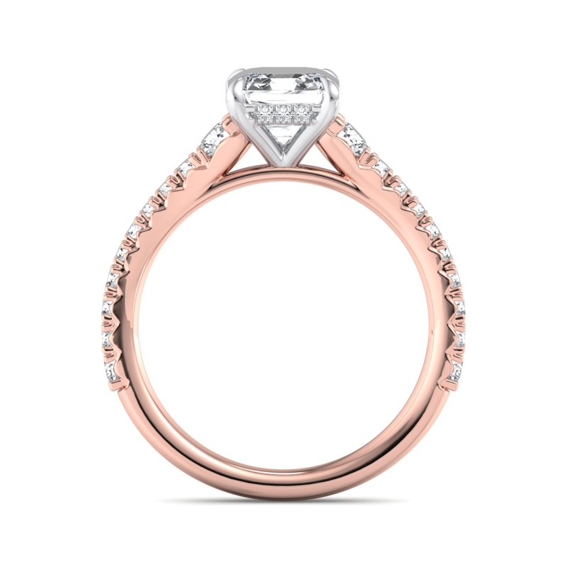 Rose Gold Isla Hidden (3/8ctw) & 1ct Asscher Lab Grown Diamond Center
