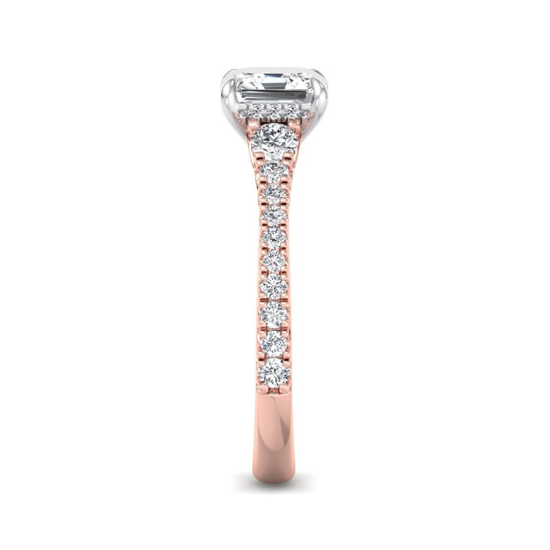 Rose Gold Isla Hidden (3/8ctw) & 1ct Asscher Lab Grown Diamond Center