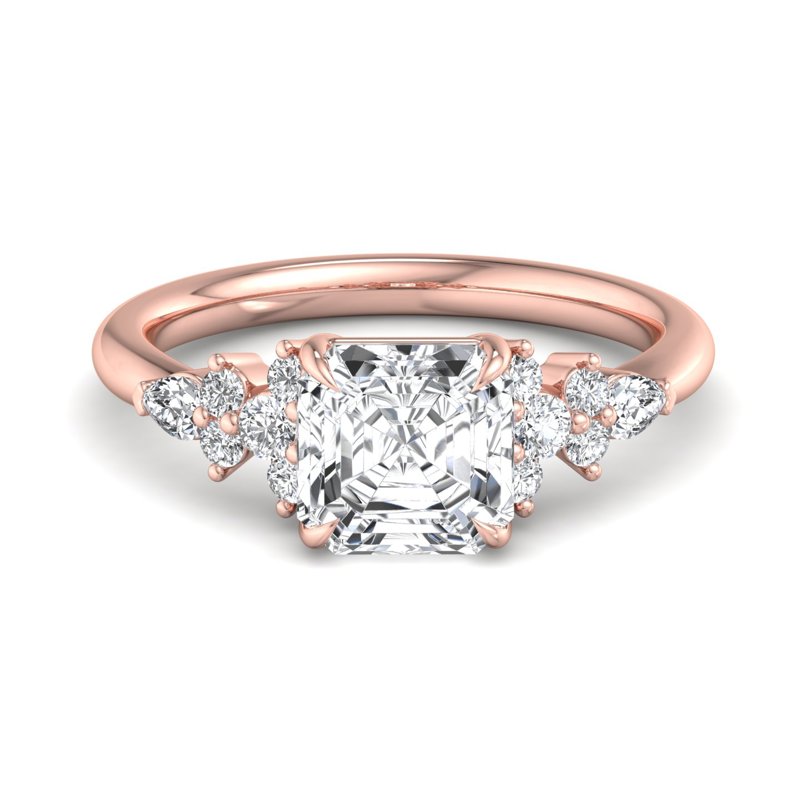 Rose Gold Imani Pear & Round & 1ct Asscher Lab Grown Diamond Center