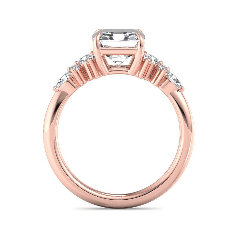Rose Gold Imani Pear & Round & 1ct Asscher Lab Grown Diamond Center