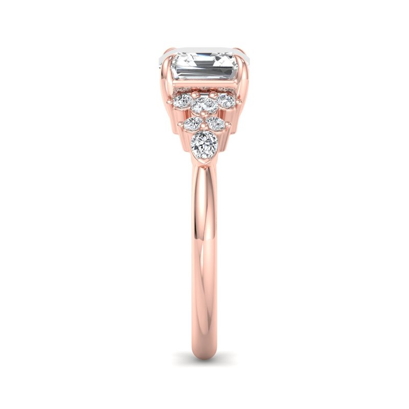 Rose Gold Imani Pear & Round & 1ct Asscher Lab Grown Diamond Center