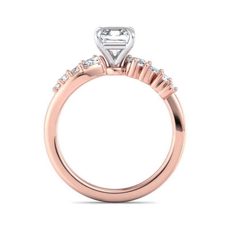 Rose Gold Reign Pear & Marquise & 1ct Asscher Lab Grown Diamond Center