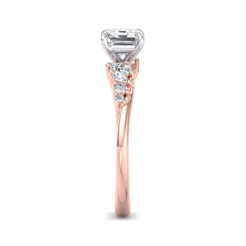 Rose Gold Reign Pear & Marquise & 1ct Asscher Lab Grown Diamond Center