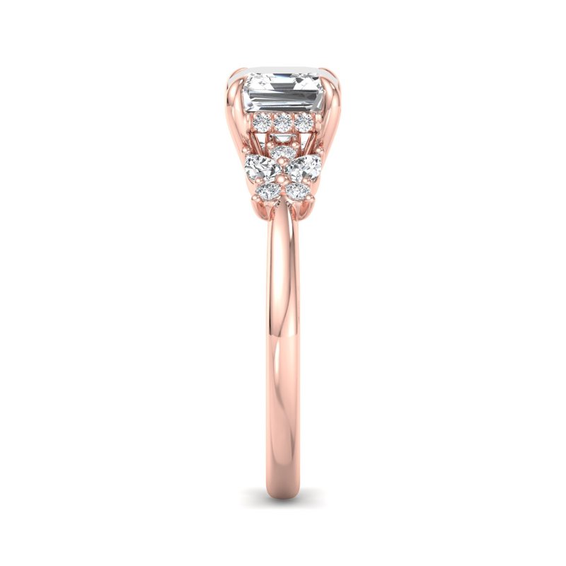 Rose Gold Felicity Pear & Rounds & 1ct Asscher Lab Grown Diamond Center