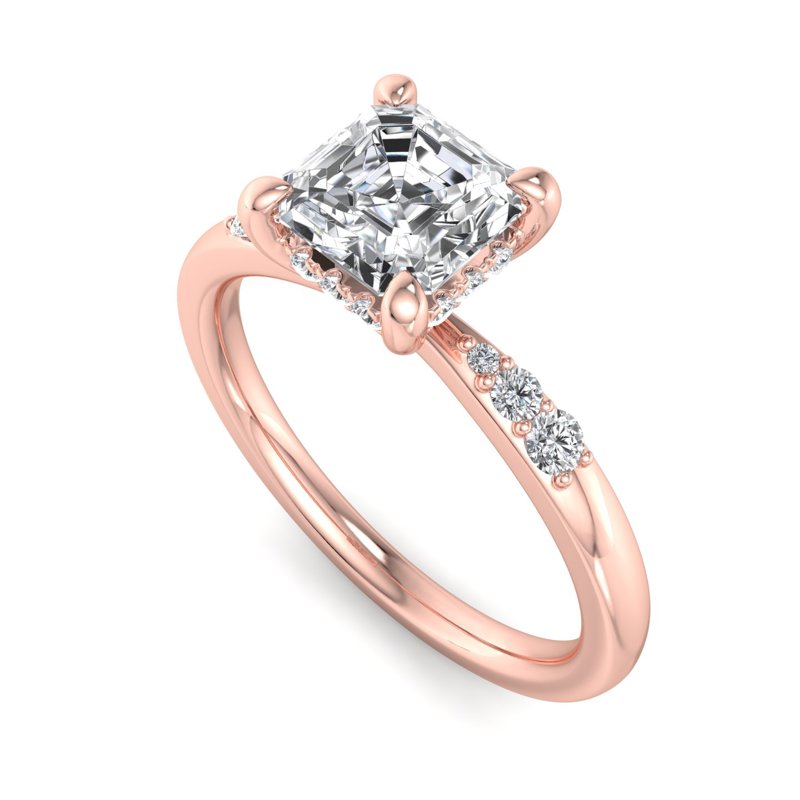 Rose Gold Janae & 1ct Asscher Lab Grown Diamond Center