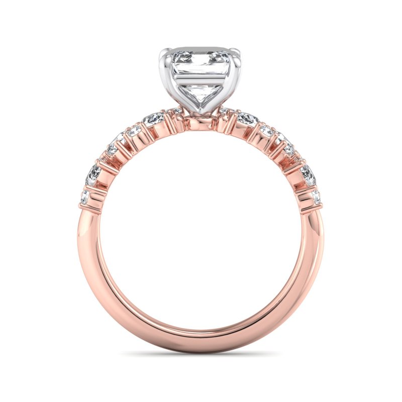 Rose Gold Angelica Pear & Round & 1ct Asscher Lab Grown Diamond Center