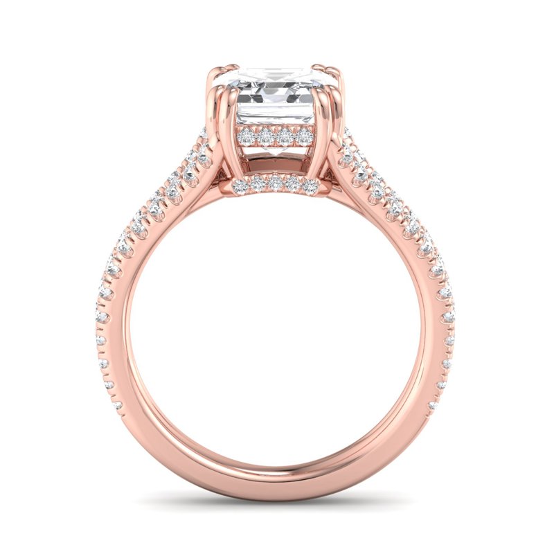 Rose Gold Grand Elizabeth & 1ct Asscher Lab Grown Diamond Center