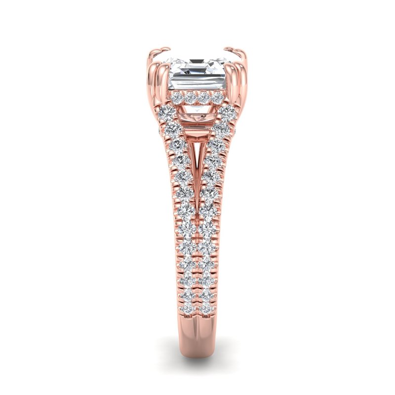 Rose Gold Grand Elizabeth & 1ct Asscher Lab Grown Diamond Center