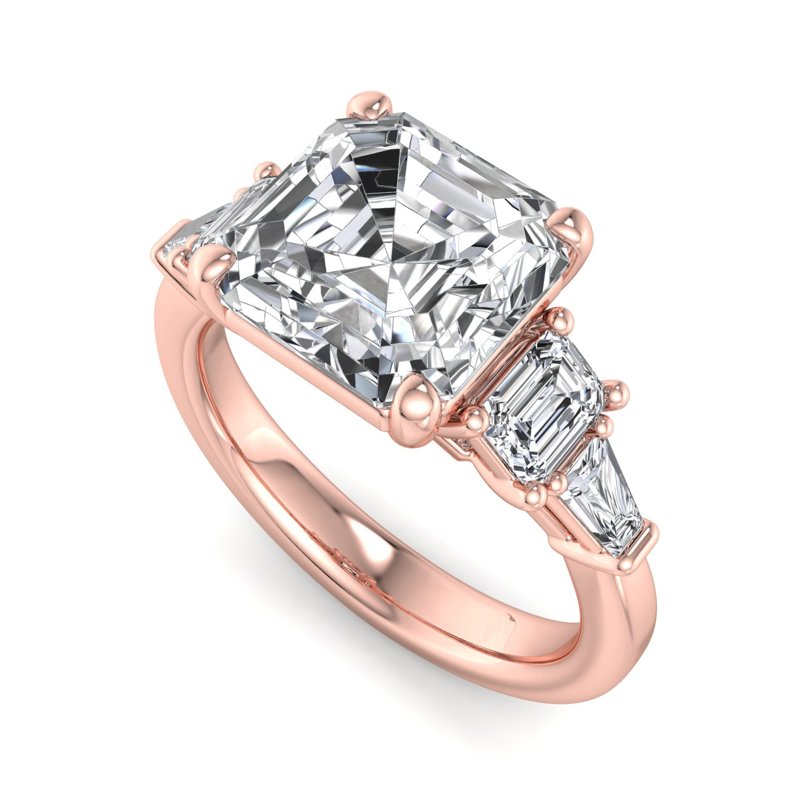 Rose Gold Maeve & 1ct Asscher Lab Grown Diamond Center