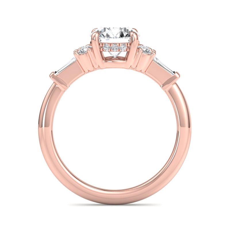 Rose Gold Thea Baguette & Round & 1ct Asscher Lab Grown Diamond Center