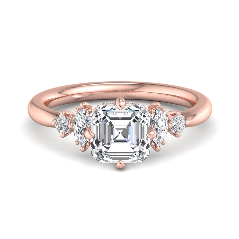 Rose Gold Julietta Hidden & 1ct Asscher Lab Grown Diamond Center
