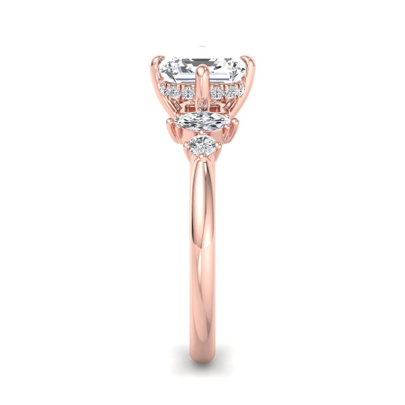 Rose Gold Julietta Hidden & 1ct Asscher Lab Grown Diamond Center