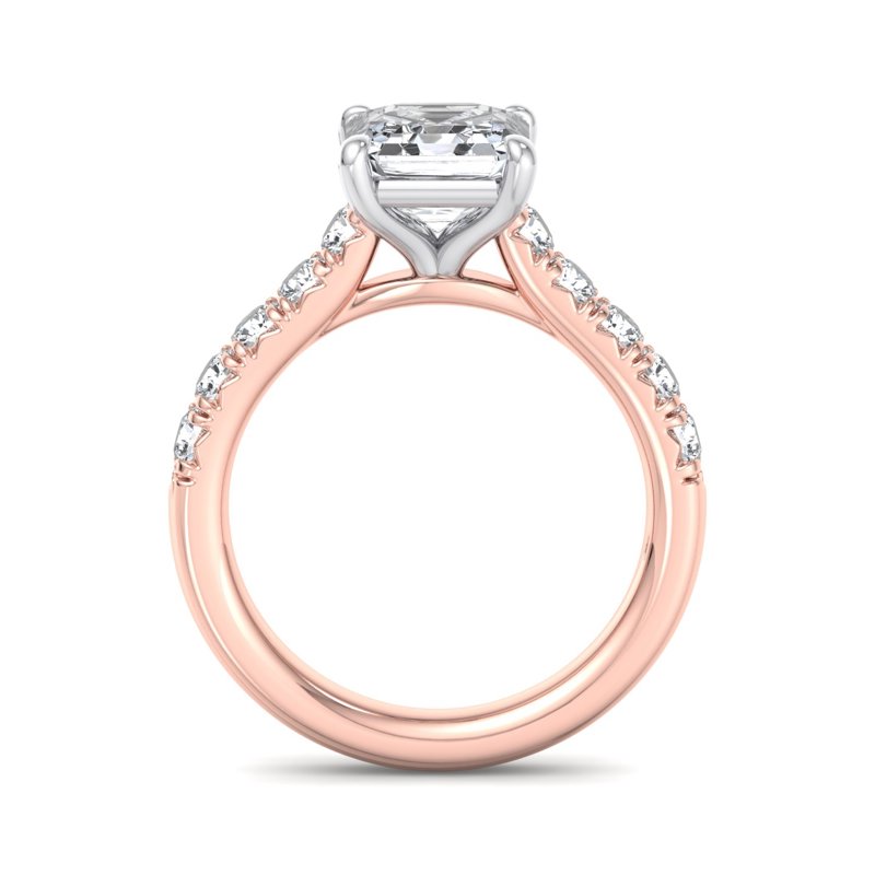 Rose Gold Delphina (5/8ctw) & 1ct Asscher Lab Grown Diamond Center
