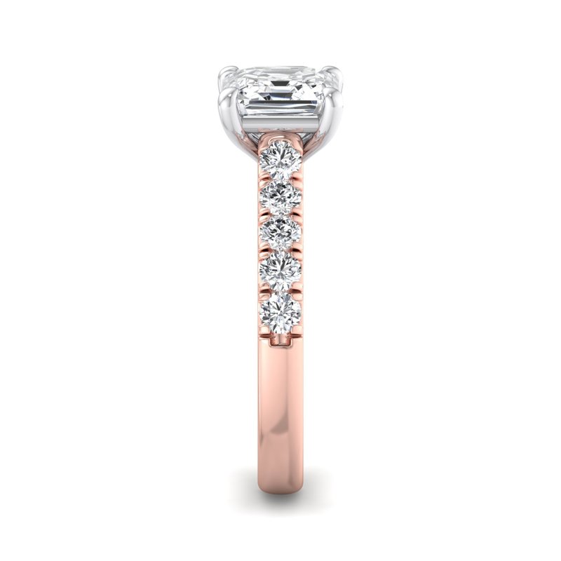 Rose Gold Delphina (5/8ctw) & 1ct Asscher Lab Grown Diamond Center