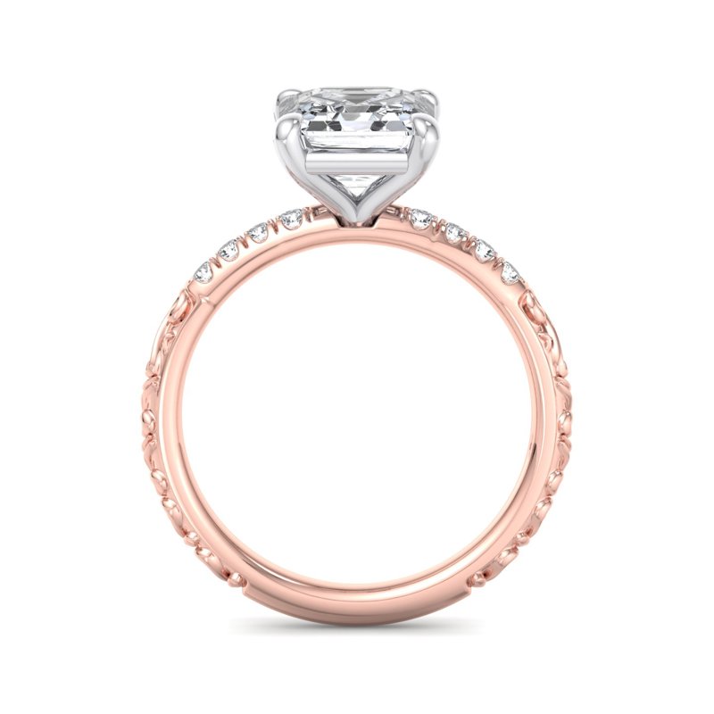 Rose Gold Lacee (1/8ctw) & 1ct Asscher Lab Grown Diamond Center