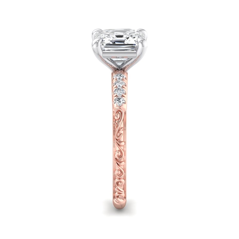 Rose Gold Lacee (1/8ctw) & 1ct Asscher Lab Grown Diamond Center