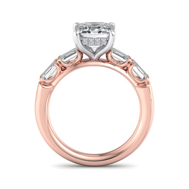 Rose Gold Neuro Emerald & 1ct Asscher Lab Grown Diamond Center