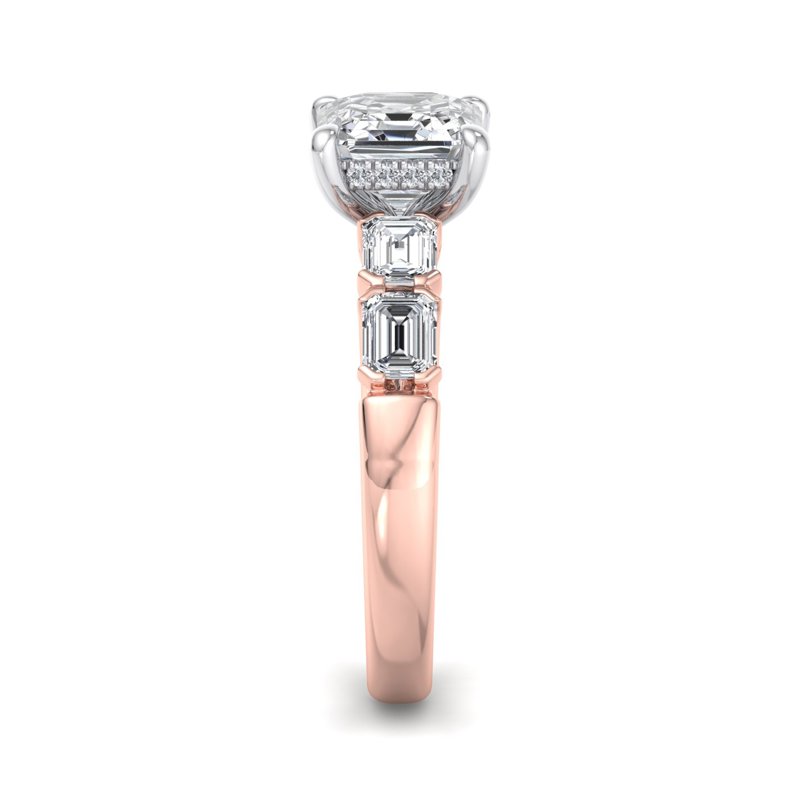 Rose Gold Neuro Emerald & 1ct Asscher Lab Grown Diamond Center
