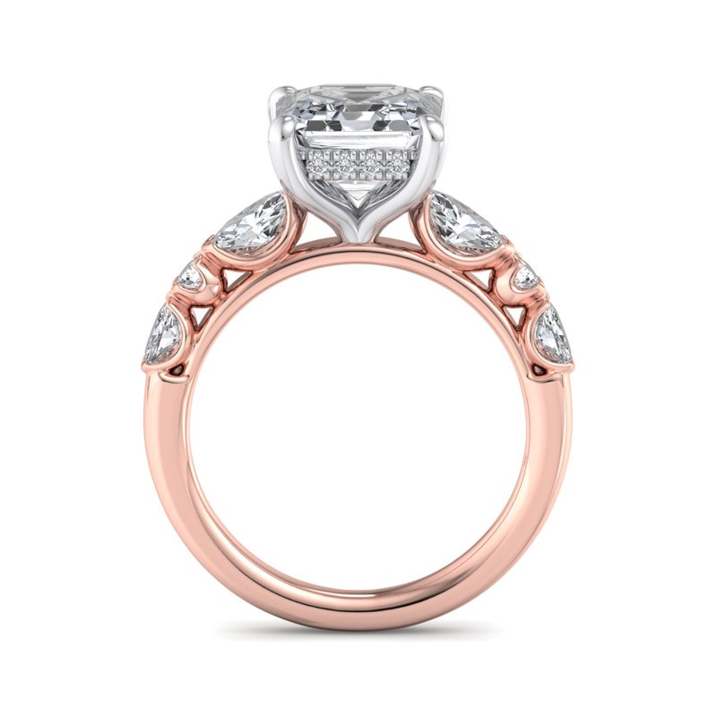 Rose Gold Ava Oval (3/4ctw) & 1ct Asscher Lab Grown Diamond Center