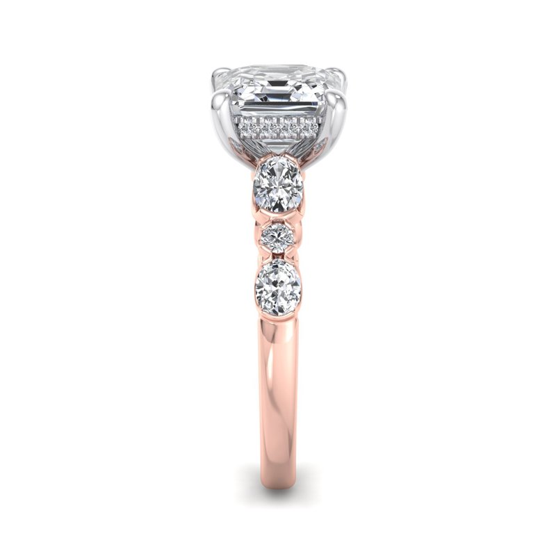 Rose Gold Ava Oval (3/4ctw) & 1ct Asscher Lab Grown Diamond Center