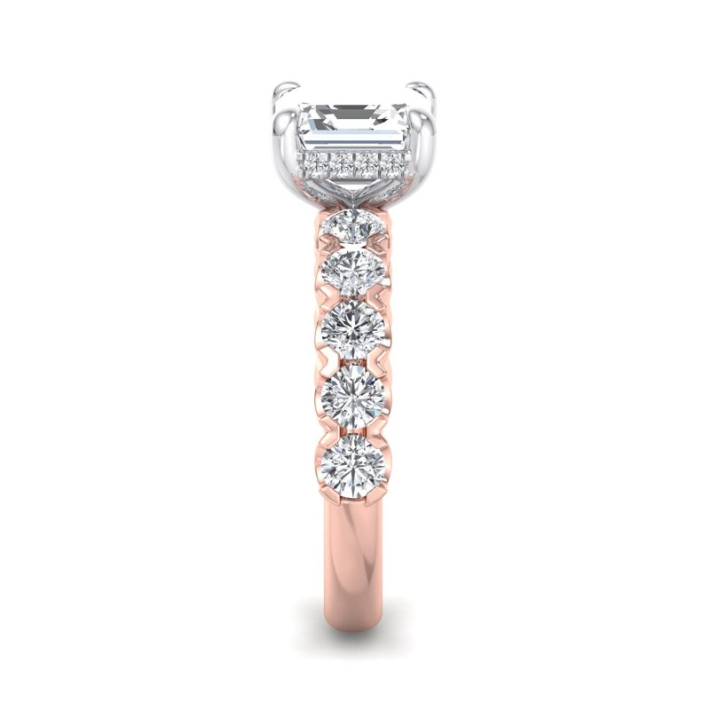 Rose Gold Luxe Harper & 1ct Asscher Lab Grown Diamond Center
