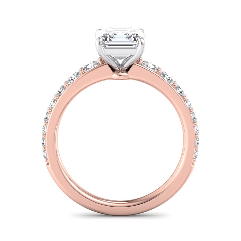 Rose Gold Classic Hazel Tapered (1/2ctw) & 1ct Asscher Lab Grown Diamond Center