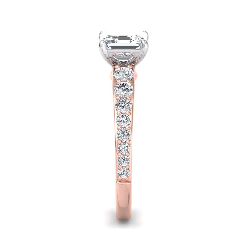 Rose Gold Classic Hazel Tapered (1/2ctw) & 1ct Asscher Lab Grown Diamond Center