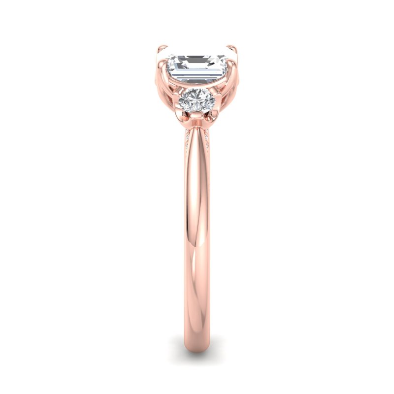 Rose Gold Nellie Deco & 1ct Asscher Lab Grown Diamond Center
