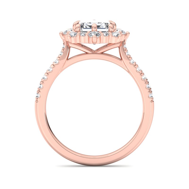 Rose Gold Heiress Halo (1/2ctw) & 1ct Asscher Lab Grown Center