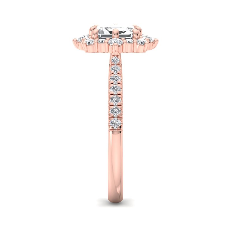 Rose Gold Heiress Halo (1/2ctw) & 1ct Asscher Lab Grown Center