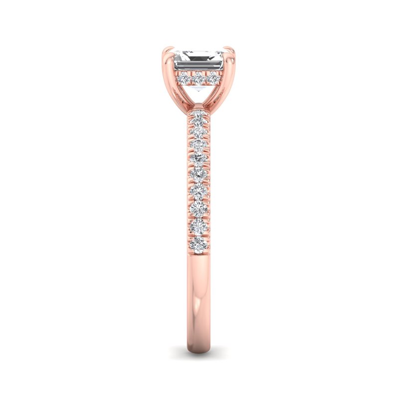 Rose Gold Grand Whisper Hidden (1/4ctw) & 1ct Asscher Lab Grown Center