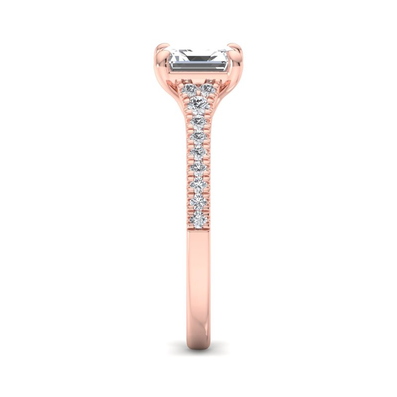 Rose Gold Tiara (1/5ctw) & 1ct Asscher Lab Grown Center