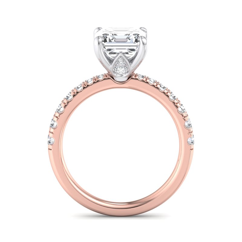 Rose Gold Vintage Clementine & 1ct Asscher Lab Grown Diamond Center