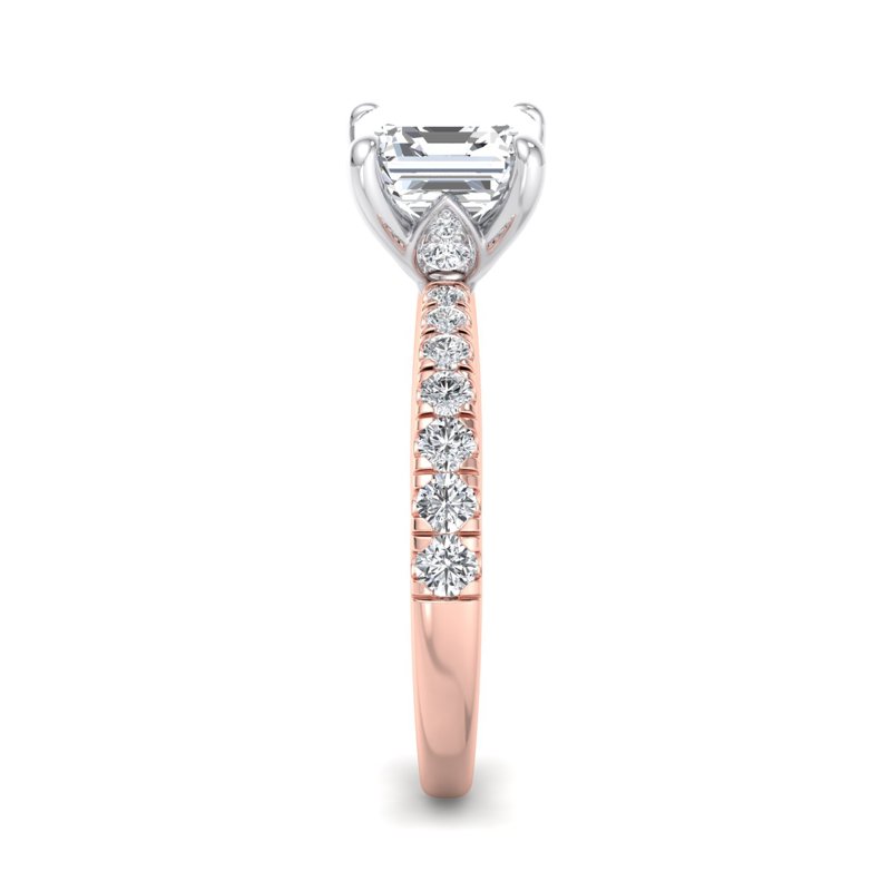 Rose Gold Vintage Clementine & 1ct Asscher Lab Grown Diamond Center