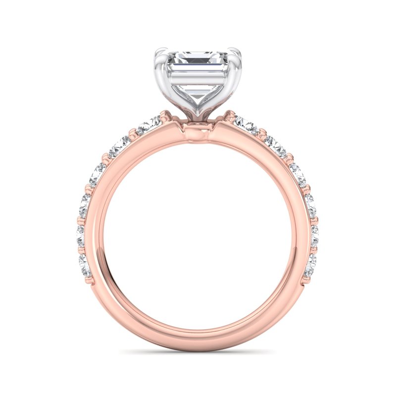 Rose Gold Luxe Hazel Tapered (1ctw) & 1ct Asscher Lab Grown Diamond Center