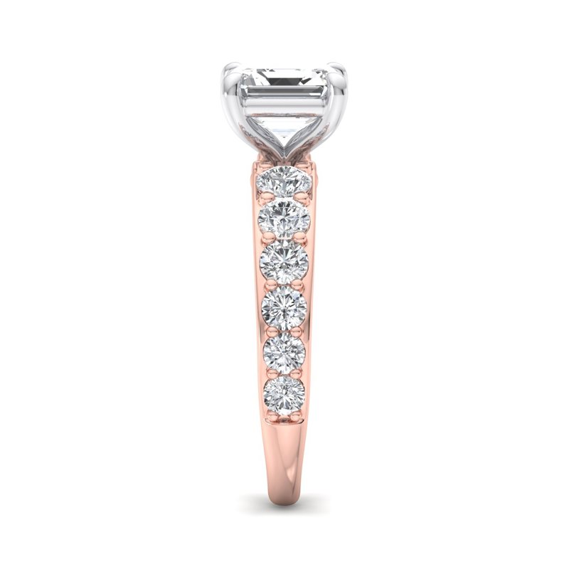 Rose Gold Luxe Hazel Tapered (1ctw) & 1ct Asscher Lab Grown Diamond Center