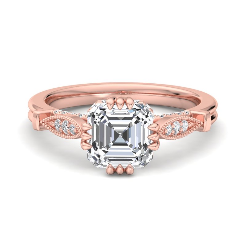 Rose Gold Boheme Arte & 1ct Asscher Lab Grown Diamond Center