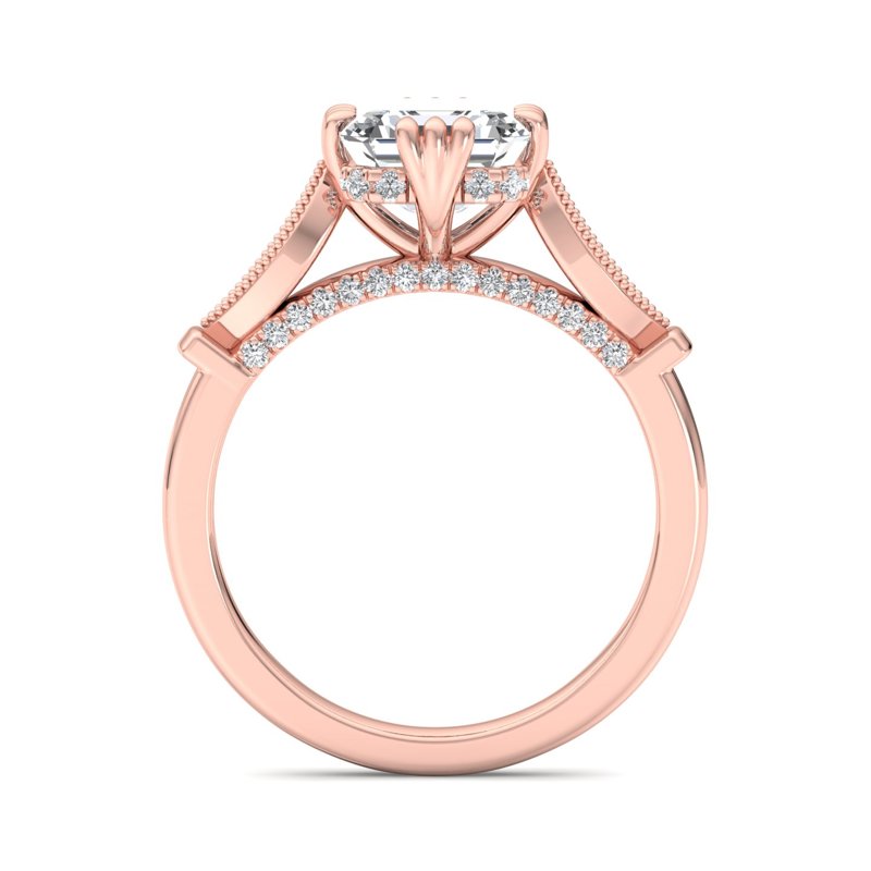 Rose Gold Boheme Arte & 1ct Asscher Lab Grown Diamond Center