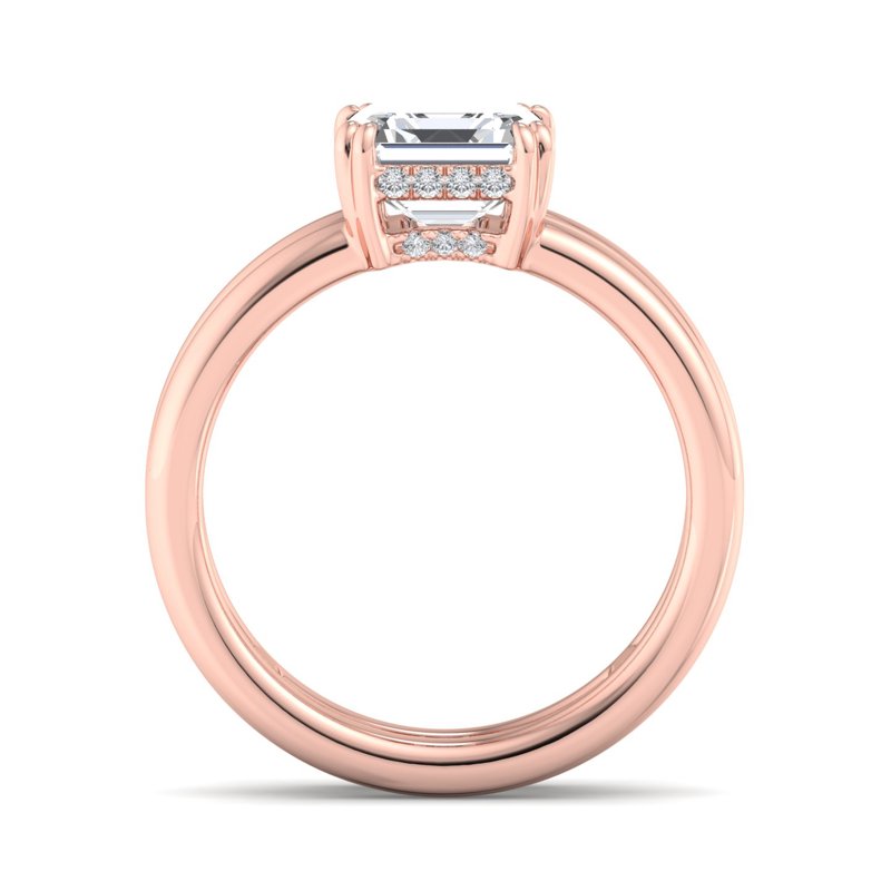 Rose Gold Modern Split Hidden Solitaire & 1ct Asscher Lab Grown Diamond Center